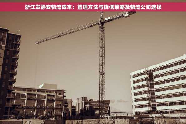 浙江发静安物流成本：管理方法与降低策略及物流公司选择