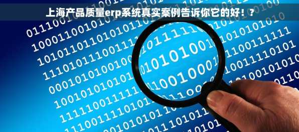 上海产品质量erp系统真实案例告诉你它的好！?
