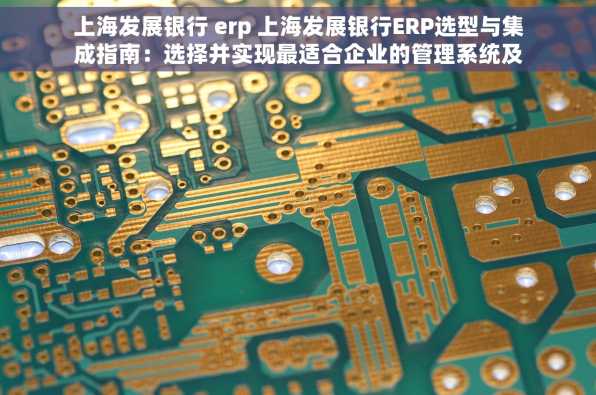 上海发展银行 erp 上海发展银行ERP选型与集成指南：选择并实现最适合企业的管理系统及业务与财务无缝对接