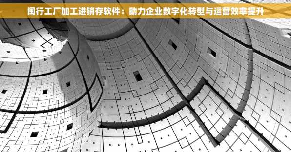 闽行工厂加工进销存软件：助力企业数字化转型与运营效率提升