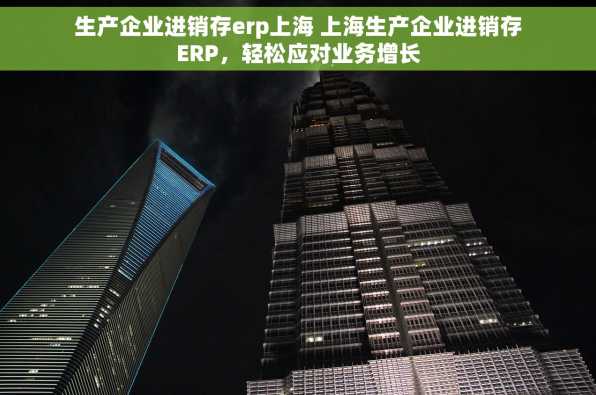 生产企业进销存erp上海 上海生产企业进销存ERP，轻松应对业务增长