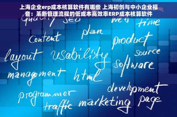 上海企业erp成本核算软件有哪些 上海初创与中小企业福音：革新管理流程的低成本高效率ERP成本核算软件