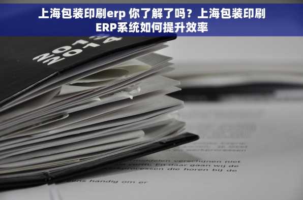 上海包装印刷erp 你了解了吗？上海包装印刷ERP系统如何提升效率