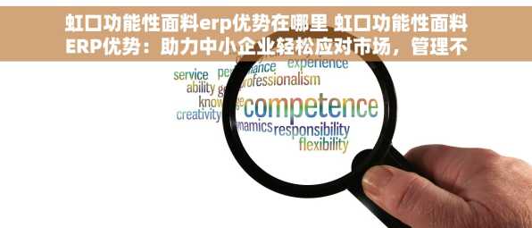 虹口功能性面料erp优势在哪里 虹口功能性面料ERP优势：助力中小企业轻松应对市场，管理不再难