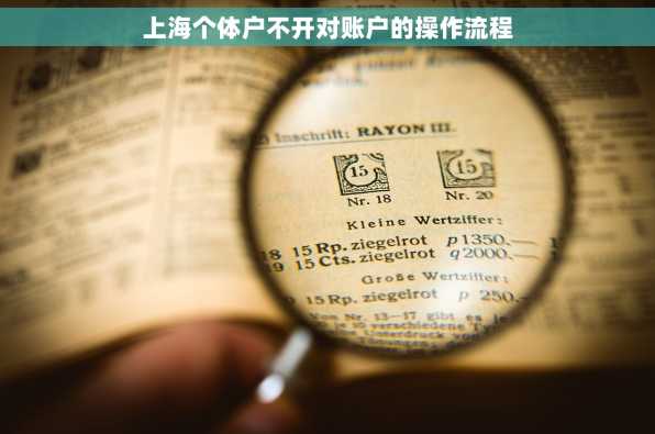 上海个体户不开对账户的操作流程