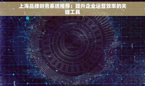 上海品牌财务系统推荐：提升企业运营效率的关键工具