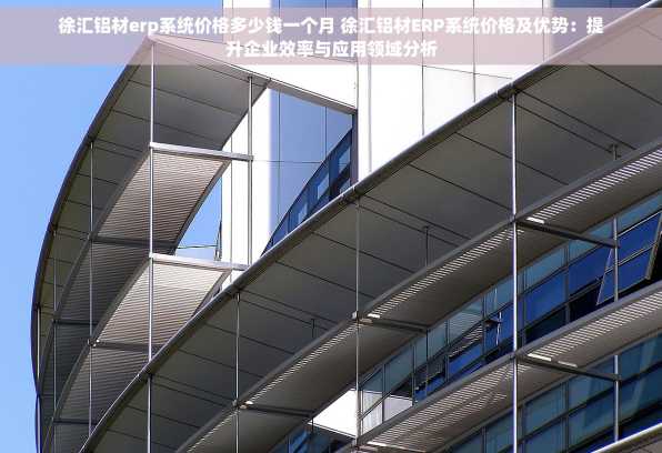 徐汇铝材erp系统价格多少钱一个月 徐汇铝材ERP系统价格及优势：提升企业效率与应用领域分析