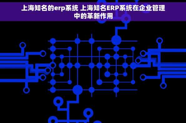 上海知名的erp系统 上海知名ERP系统在企业管理中的革新作用