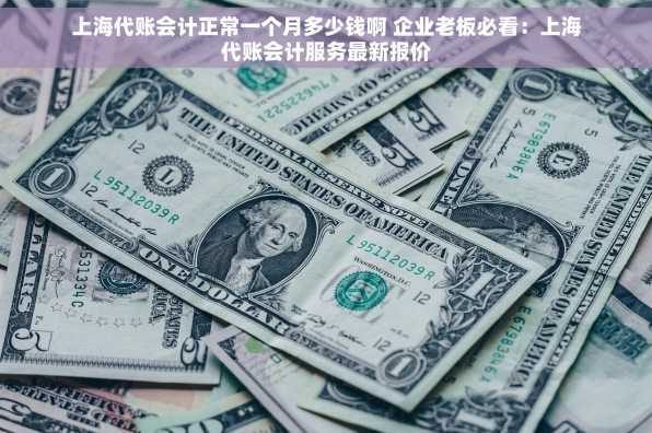 上海代账会计正常一个月多少钱啊 企业老板必看：上海代账会计服务最新报价