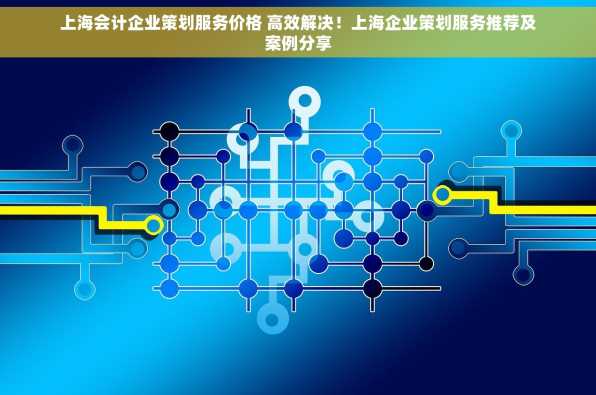 上海会计企业策划服务价格 高效解决！上海企业策划服务推荐及案例分享