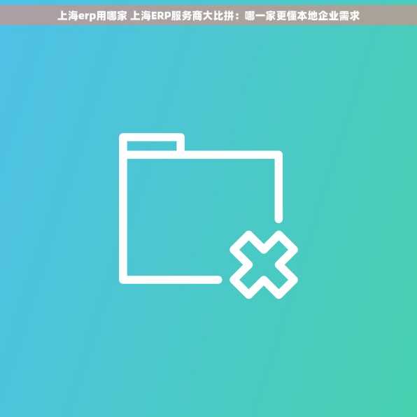 上海erp用哪家 上海ERP服务商大比拼：哪一家更懂本地企业需求