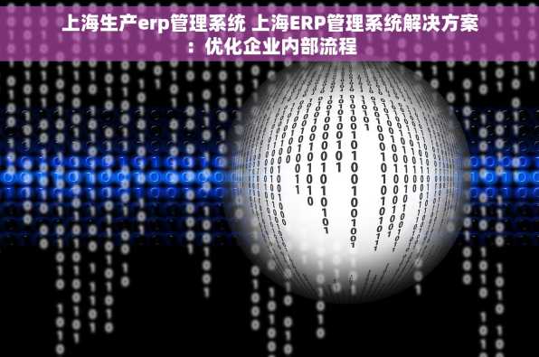 上海生产erp管理系统 上海ERP管理系统解决方案：优化企业内部流程