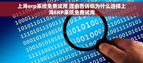 上海erp系统免费试用 理由告诉你为什么选择上海ERP系统免费试用