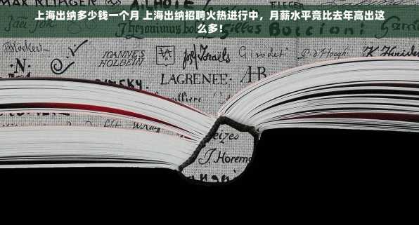 上海出纳多少钱一个月 上海出纳招聘火热进行中，月薪水平竟比去年高出这么多！