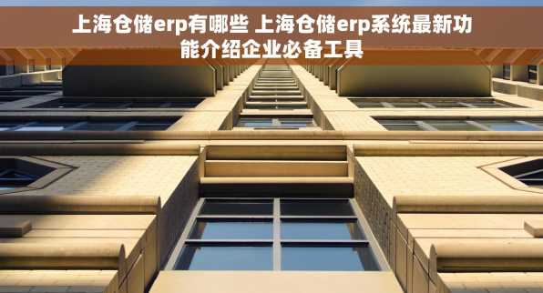 上海仓储erp有哪些 上海仓储erp系统最新功能介绍企业必备工具
