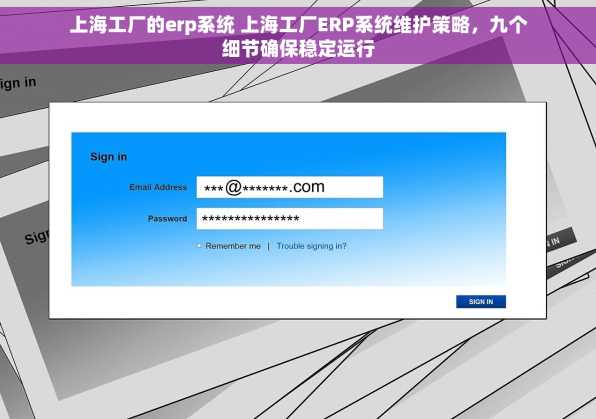 上海工厂的erp系统 上海工厂ERP系统维护策略，九个细节确保稳定运行