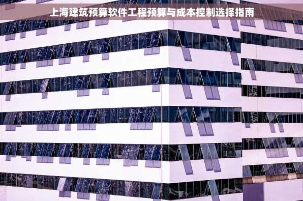 上海建筑预算软件工程预算与成本控制选择指南