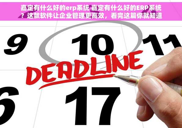 嘉定有什么好的erp系统 嘉定有什么好的ERP系统？这款软件让企业管理更高效，看完这篇你就知道怎么选了！