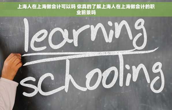 上海人在上海做会计可以吗 你真的了解上海人在上海做会计的职业前景吗