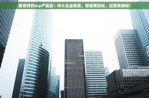 静安好的erp产品店：中小企业福音，管理更轻松、运营更顺畅！
