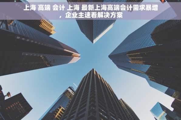 上海 高端 会计 上海 最新上海高端会计需求暴增，企业主速看解决方案