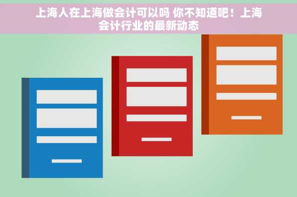 上海人在上海做会计可以吗 你不知道吧！上海会计行业的最新动态