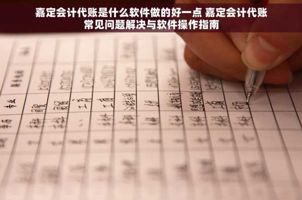 嘉定会计代账是什么软件做的好一点 嘉定会计代账常见问题解决与软件操作指南