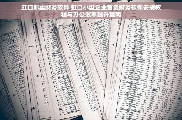 虹口那卖财务软件 虹口小型企业首选财务软件安装教程与办公效率提升指南