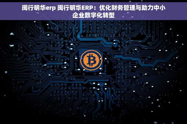 闽行明华erp 闽行明华ERP：优化财务管理与助力中小企业数字化转型