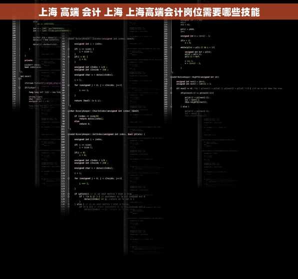 上海 高端 会计 上海 上海高端会计岗位需要哪些技能