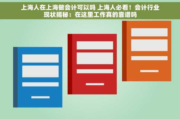 上海人在上海做会计可以吗 上海人必看！会计行业现状揭秘：在这里工作真的靠谱吗