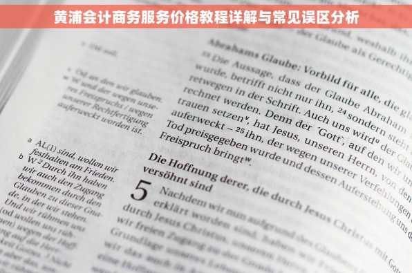 黄浦会计商务服务价格教程详解与常见误区分析