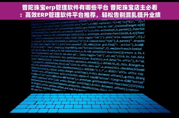 普陀珠宝erp管理软件有哪些平台 普陀珠宝店主必看：高效ERP管理软件平台推荐，轻松告别混乱提升业绩