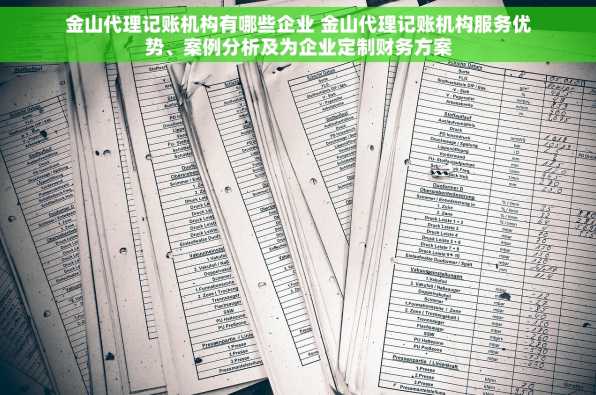 金山代理记账机构有哪些企业 金山代理记账机构服务优势、案例分析及为企业定制财务方案