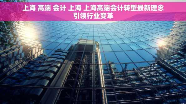 上海 高端 会计 上海 上海高端会计转型最新理念引领行业变革