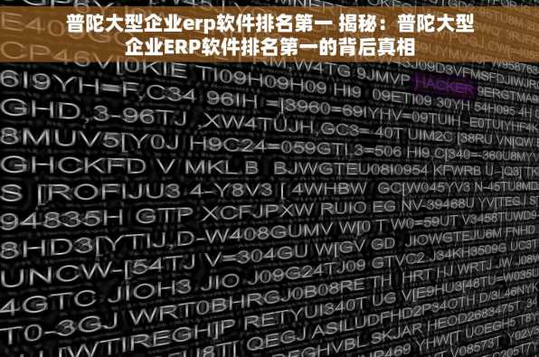 普陀大型企业erp软件排名第一 揭秘：普陀大型企业ERP软件排名第一的背后真相