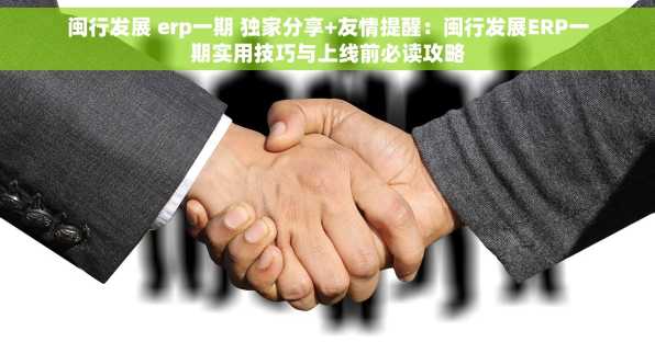 闽行发展 erp一期 独家分享+友情提醒：闽行发展ERP一期实用技巧与上线前必读攻略