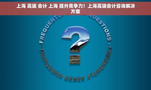 上海 高端 会计 上海 提升竞争力！上海高端会计咨询解决方案