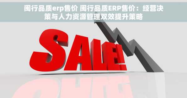 闽行品质erp售价 闽行品质ERP售价：经营决策与人力资源管理双效提升策略