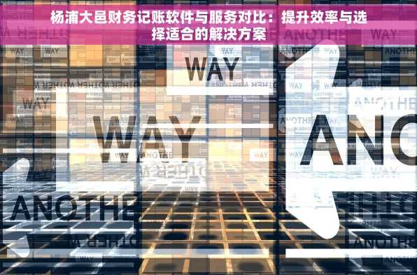 杨浦大邑财务记账软件与服务对比：提升效率与选择适合的解决方案