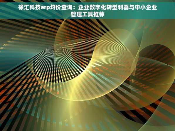 徐汇科技erp均价查询：企业数字化转型利器与中小企业管理工具推荐