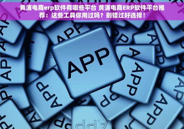 黄浦电商erp软件有哪些平台 黄浦电商ERP软件平台推荐：这些工具你用过吗？别错过好选择！
