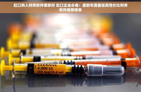 虹口购入财务软件哪家好 虹口企业必备：最新年度最佳高性价比财务软件推荐榜单