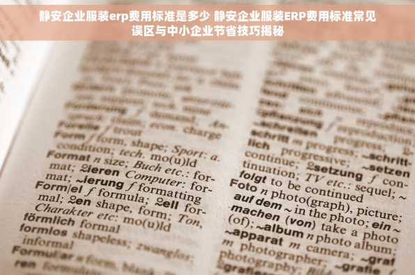 静安企业服装erp费用标准是多少 静安企业服装ERP费用标准常见误区与中小企业节省技巧揭秘