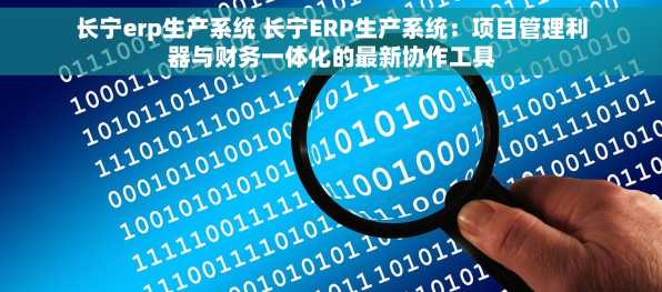 长宁erp生产系统 长宁ERP生产系统：项目管理利器与财务一体化的最新协作工具