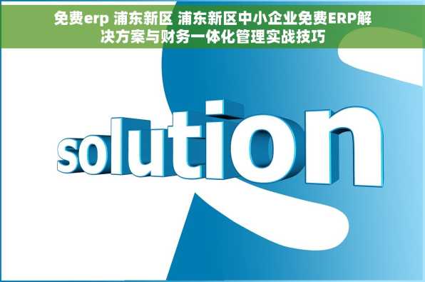免费erp 浦东新区 浦东新区中小企业免费ERP解决方案与财务一体化管理实战技巧