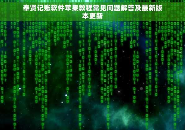 奉贤记账软件苹果教程常见问题解答及最新版本更新