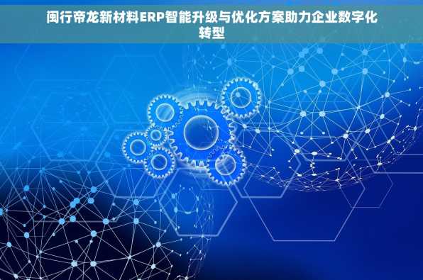 闽行帝龙新材料ERP智能升级与优化方案助力企业数字化转型