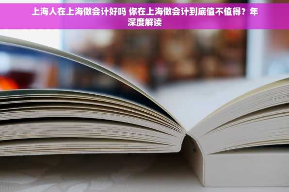 上海人在上海做会计好吗 你在上海做会计到底值不值得？年深度解读