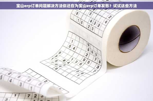 宝山erp订单问题解决方法你还在为宝山erp订单发愁？试试这些方法